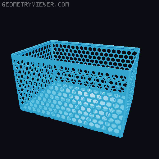 Gridfinity Hex Bins Light all sizes 3D model thumbnail