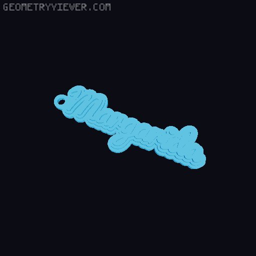 Customizable name keychain / tag 3D model thumbnail