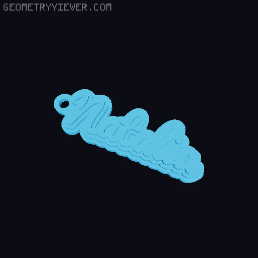 Customizable name keychain / tag 3D model thumbnail