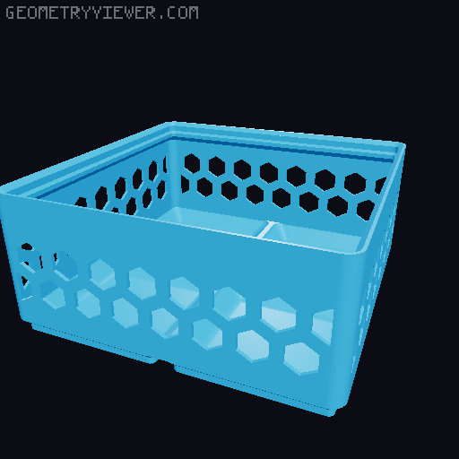 Gridfinity Hex Bins Light all sizes 3D model thumbnail