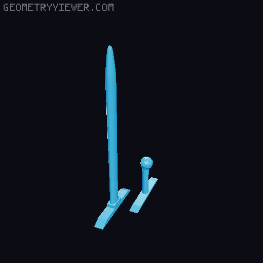 Dragon Skull Hair Pin - Split for Less Support Material 3D model thumbnail
