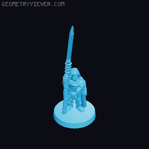 Lake-Town Militia Spearmen 10mm Scale 3D model thumbnail