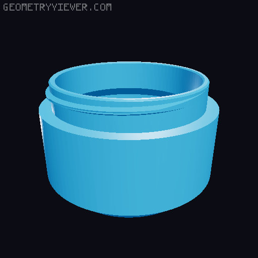 Parametric Minimalist Storage Container with Thread 3D model thumbnail