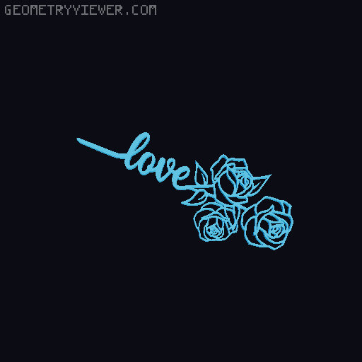 Valentine rose of love 3D model thumbnail
