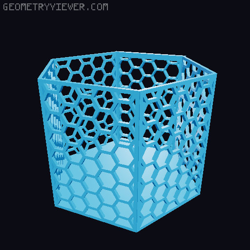 HSW hexagonal baskets v2 with full bottom 3D model thumbnail