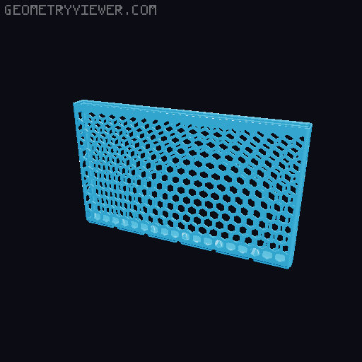 Gridfinity Hex Bins Light all sizes 3D model thumbnail