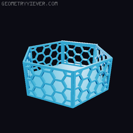 HSW hexagonal baskets v2 with full bottom 3D model thumbnail