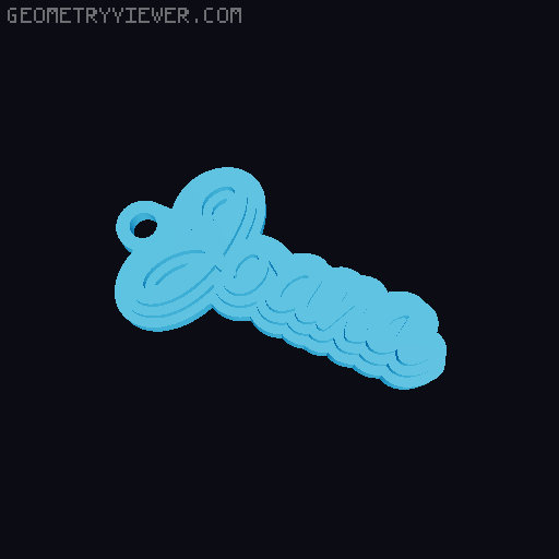 Customizable name keychain / tag 3D model thumbnail