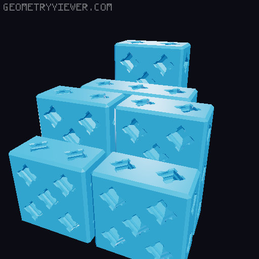 PrintABlok Modular Building Block Base Bloks 3D model thumbnail