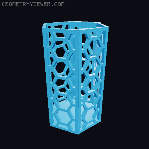HSW hexagonal baskets v2 with full bottom 3D model thumbnail