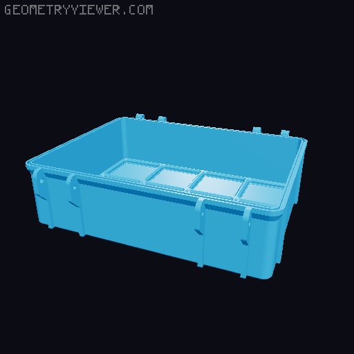 Rugged Gridfinity Box (Parametric) 3D model thumbnail