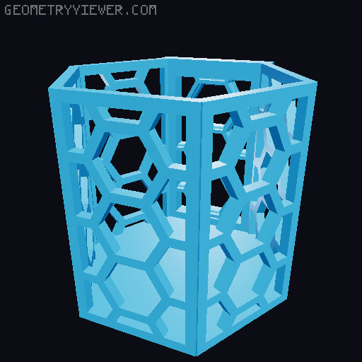 HSW hexagonal baskets v2 with full bottom 3D model thumbnail