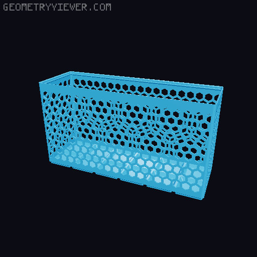Gridfinity Hex Bins Light all sizes 3D model thumbnail