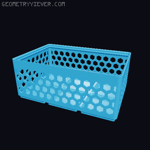 Gridfinity Hex Bins Light all sizes 3D model thumbnail