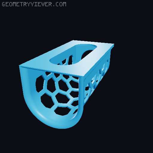 Garbage bag holder top/side. Standard, Hexagon and Voronoi design. 3D model thumbnail