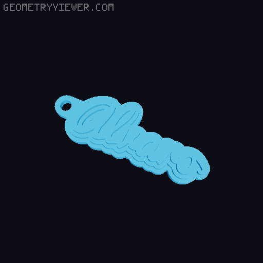 Customizable name keychain / tag 3D model thumbnail