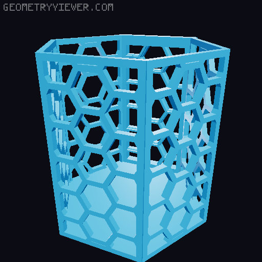 HSW hexagonal baskets v2 with full bottom 3D model thumbnail