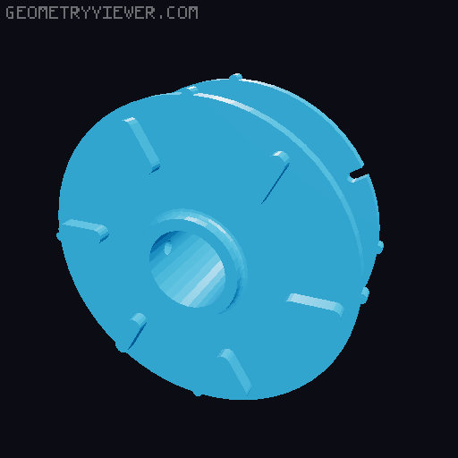 Grass trimmer nylon spool 3D model thumbnail