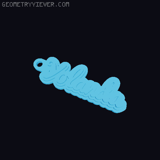 Customizable name keychain / tag 3D model thumbnail