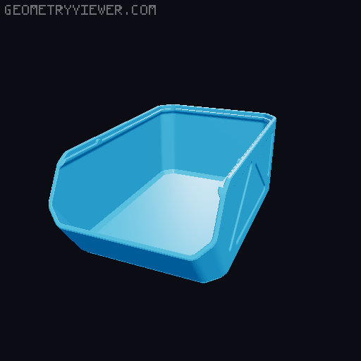Stackable box three sizes 3D model thumbnail