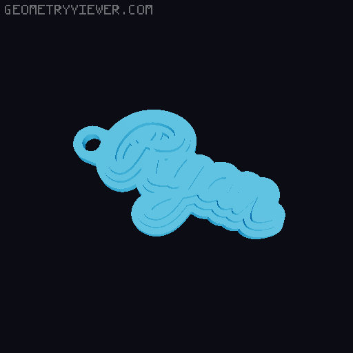 Customizable name keychain / tag 3D model thumbnail