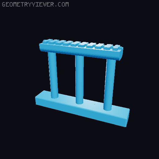 HO/N-Scale(For two tracks) Concrete and Steel Truss Bridge with 2% slope 3D model thumbnail