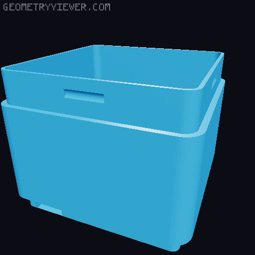 Gridfinity Bin with Gridfinity Cap (parametric) 3D model thumbnail
