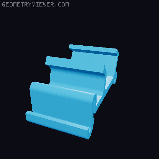 WAGO 221-4xx/6xx DIN Mount 3D model thumbnail