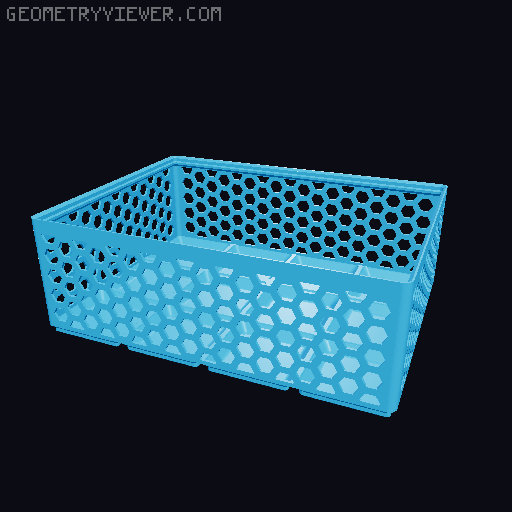 Gridfinity Hex Bins Light (rotated grid) all sizes 3D model thumbnail
