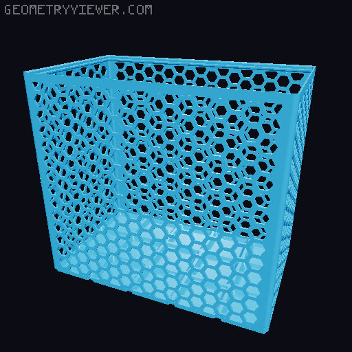 Gridfinity Hex Bins Light (rotated grid) all sizes 3D model thumbnail
