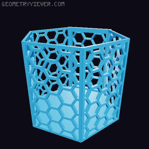 HSW hexagonal baskets v2 with full bottom 3D model thumbnail