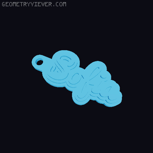 Customizable name keychain / tag 3D model thumbnail