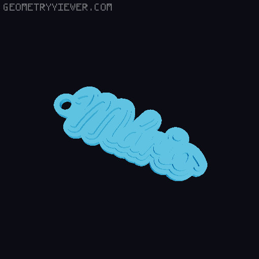 Customizable name keychain / tag 3D model thumbnail