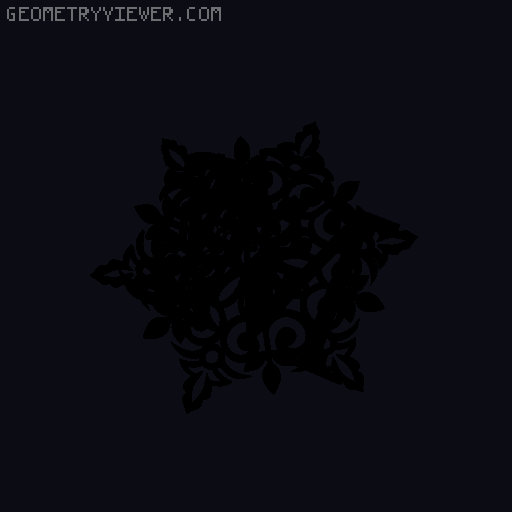 Initial A-Z snowflake décor 3D model thumbnail