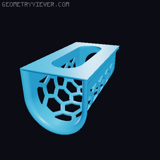 Garbage bag holder top/side. Standard, Hexagon and Voronoi design. 3D model thumbnail