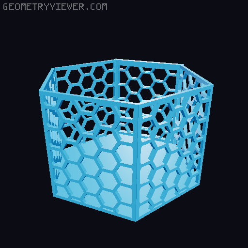 HSW hexagonal baskets v2 with full bottom 3D model thumbnail