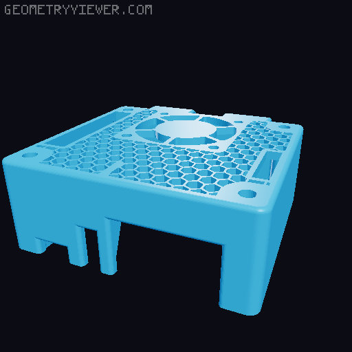 Orange Pi Zero 3 case + 30mm fan 3D model thumbnail