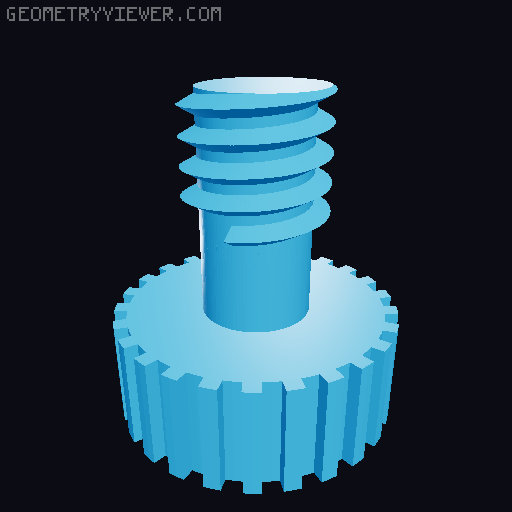 Camera / Webcam Screw - 1/4" - 20 UNC 3D model thumbnail
