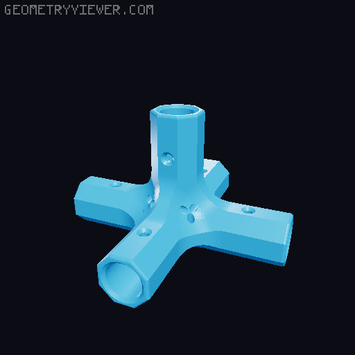 Round Bars Pipes and Rods Connections 3D model thumbnail