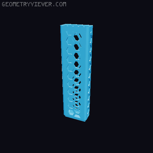 Gridfinity Hex Bins Light (rotated grid) all sizes 3D model thumbnail