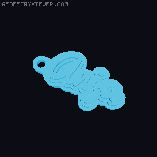 Customizable name keychain / tag 3D model thumbnail