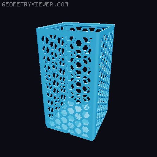 Gridfinity Hex Bins Light (rotated grid) all sizes 3D model thumbnail
