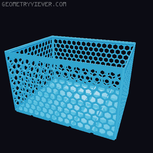 Gridfinity Hex Bins Light all sizes 3D model thumbnail