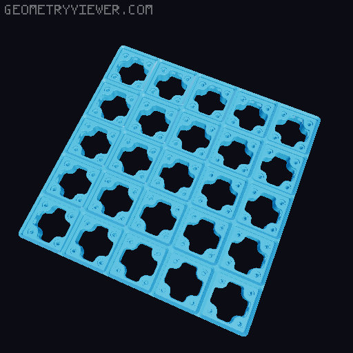 Gridfinity Stackable Modular baseplates 3D model thumbnail