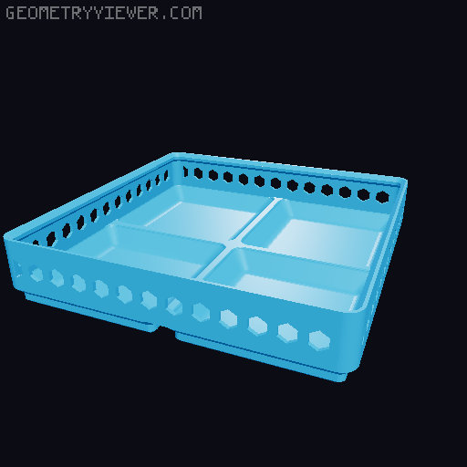 Gridfinity Hex Bins Light all sizes 3D model thumbnail