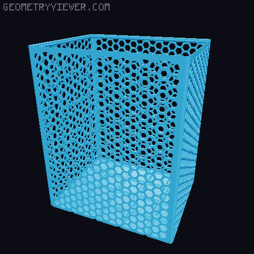 Gridfinity Hex Bins Light (rotated grid) all sizes 3D model thumbnail