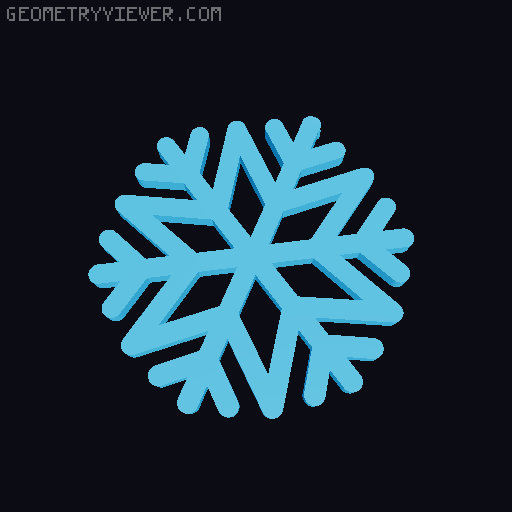 Snowflakes for chocolate printing 3D model thumbnail
