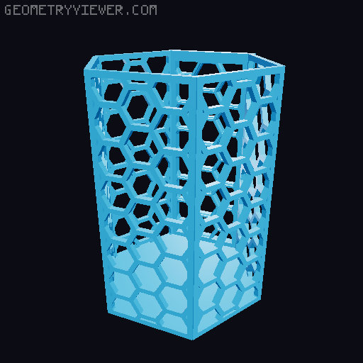 HSW hexagonal baskets v2 with full bottom 3D model thumbnail