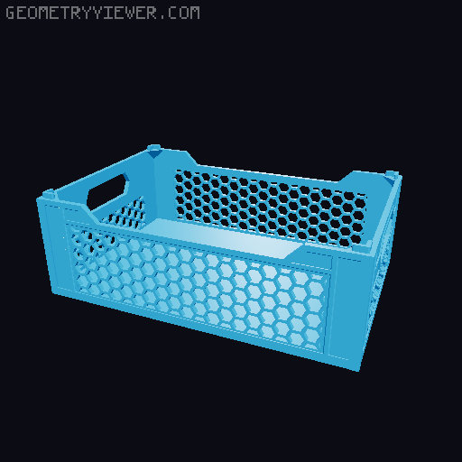 Stackable Crate Plus - Honeycomb Edition 3D model thumbnail