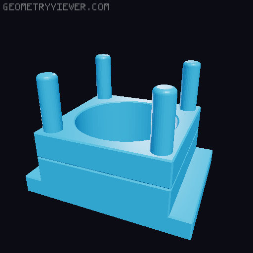 Model of injection molding tool - mold with a case inside - money bank 3D model thumbnail